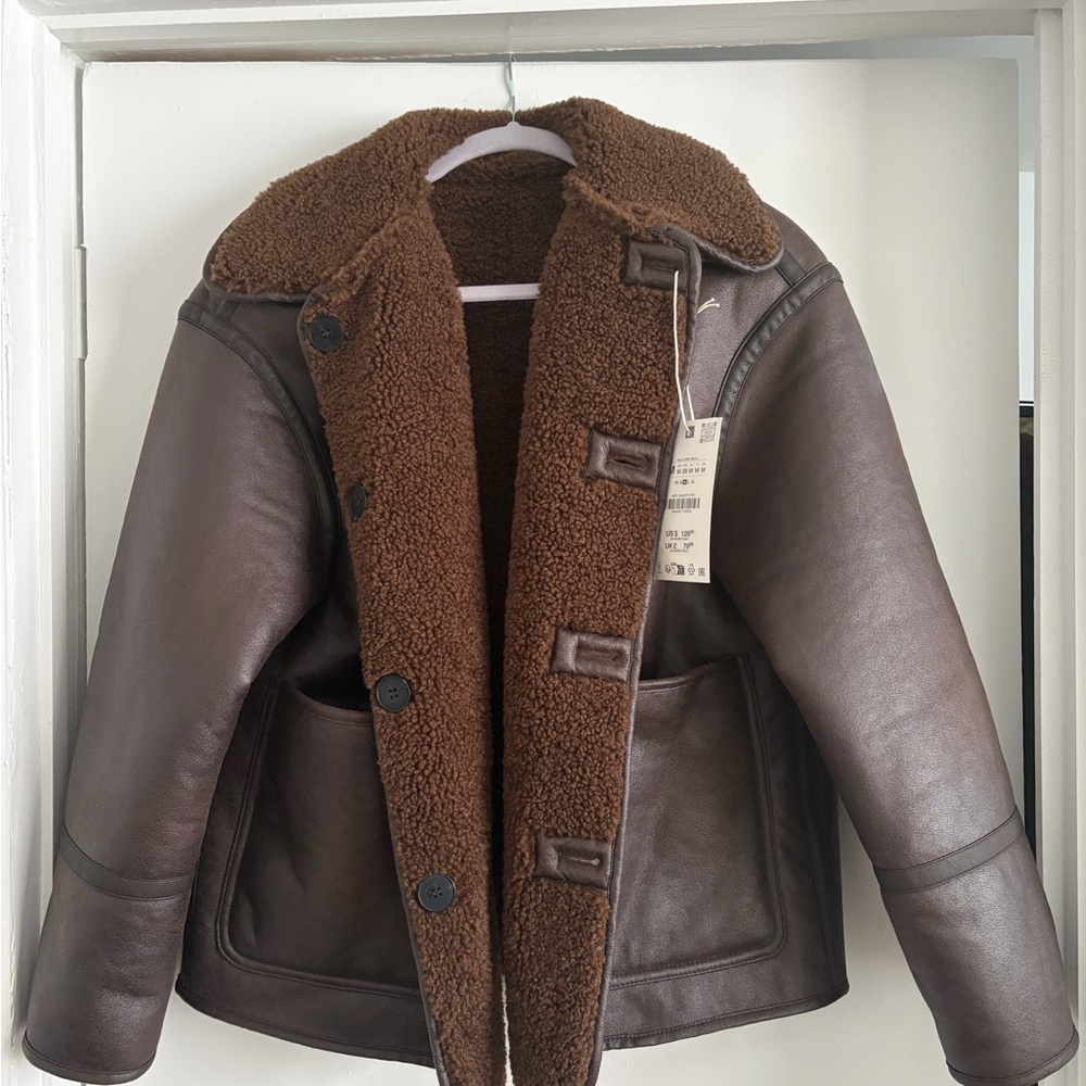 Zara Reversible Double Faced Sherpa Jacket - Picture 13 of 13